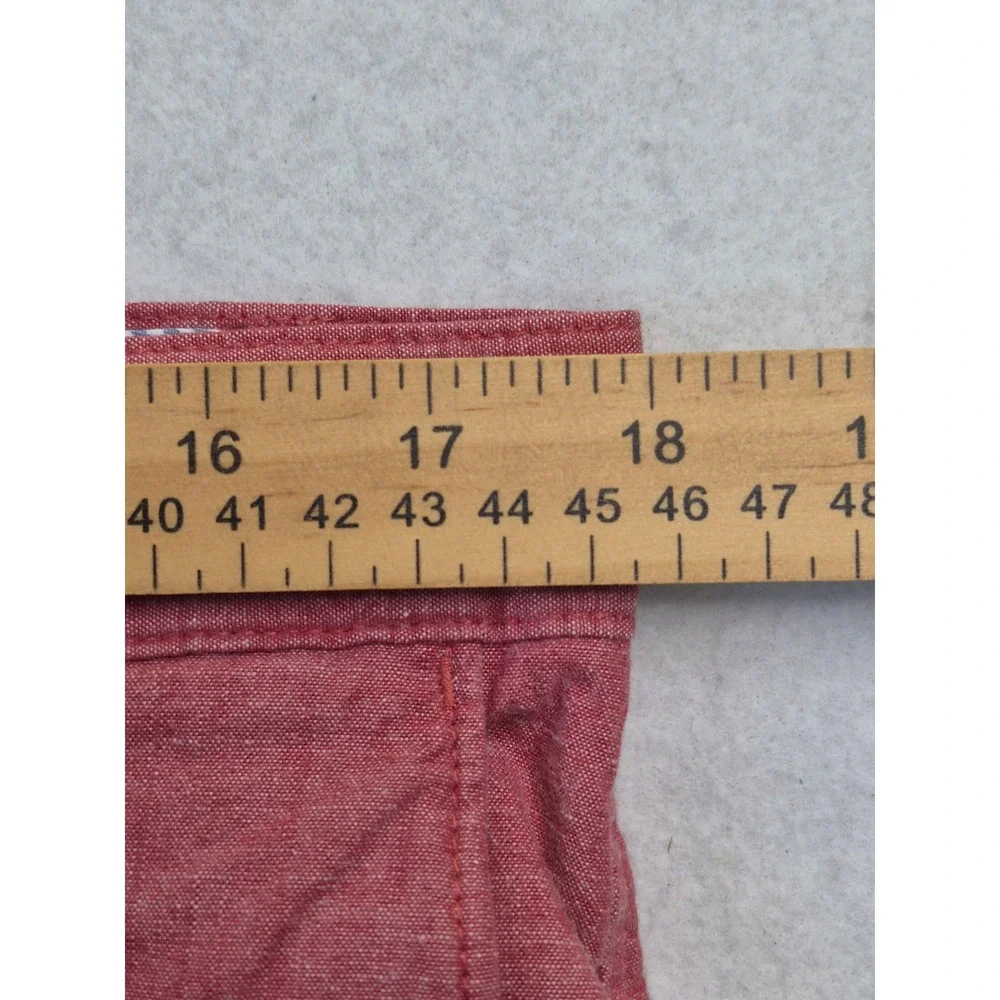Banana Republic Mens 35 St Chambray Shorts Burnt Rust Red 100% Cotton 409825
